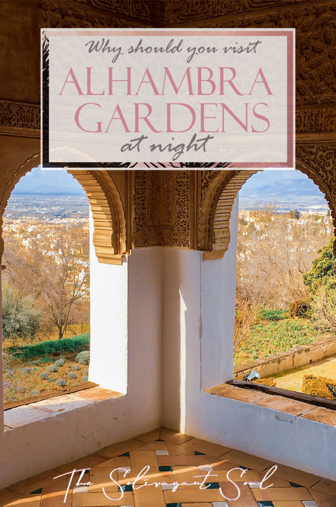 Visit the Alhambra at night, the Gardens and the Generalife. When the fragance of thousands of flowers are combined together at sunset to create a magical environment. The palace of the Alhambra of Granada in Spain is one of the magical locations worldwide and visiting this in the evening is a one in a lifetime experience. #spain #granada #andalusia #alhambra #visitalhambra #architecture #flowers #gardens #visitspain #spaintourism | The Solivagant Soul