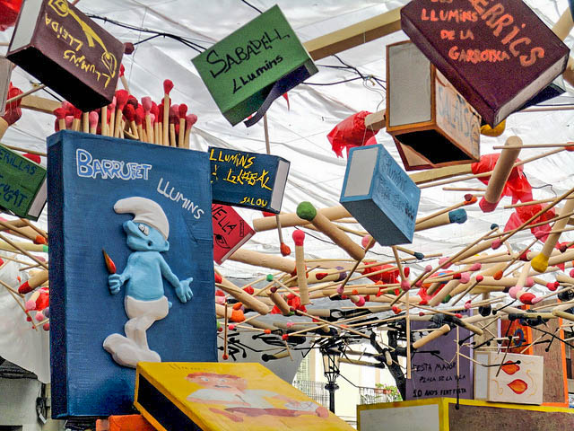 Llumin, cerillas, matches, en las Fiestas de Gracia, Festes de Gracia
