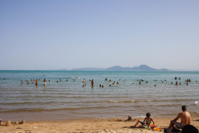 La Playa de la Marsa en Sidi Bou Said, La Marsa beach in Sidi Bou Said