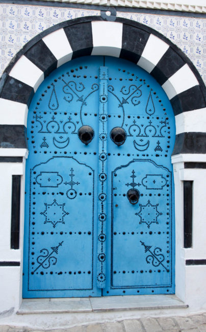 Blue door in Sidi Bou Said, Puerta azúl en Sidi Bou Said