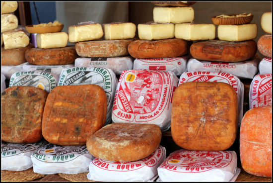 Sobrasada and Cheese in Mahón | Two of the best things you can eat in Mahón ( Menorca , Spain). One of them a maturated raw sausage and the other salty cow cheese, two must try in the Balearic Islands