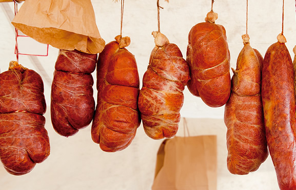 Sobrasada and Cheese in Mahón | Two of the best things you can eat in Mahón ( Menorca , Spain). One of them a maturated raw sausage and the other salty cow cheese, two must try in the Balearic Islands