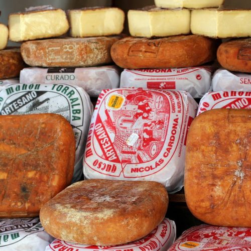 Sobrasada and Cheese in Mahón | Two of the best things you can eat in Mahón ( Menorca , Spain). One of them a maturated raw sausage and the other salty cow cheese, two must try in the Balearic Islands