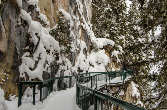 Hiking Johnston Canyon in Winter