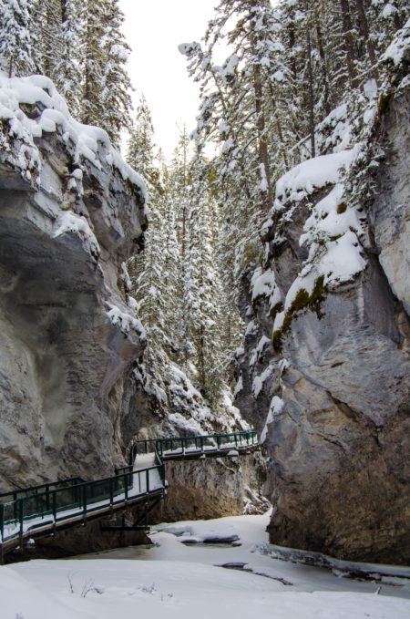 Hiking Johnston Canyon in Winter